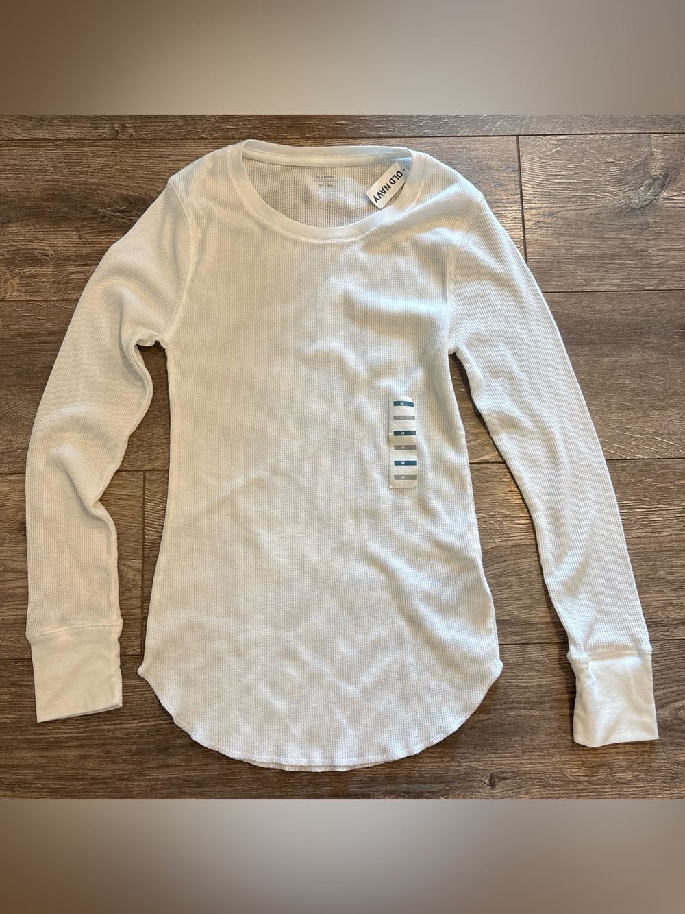 Old Navy White Waffle-Knit Crew Neck Top